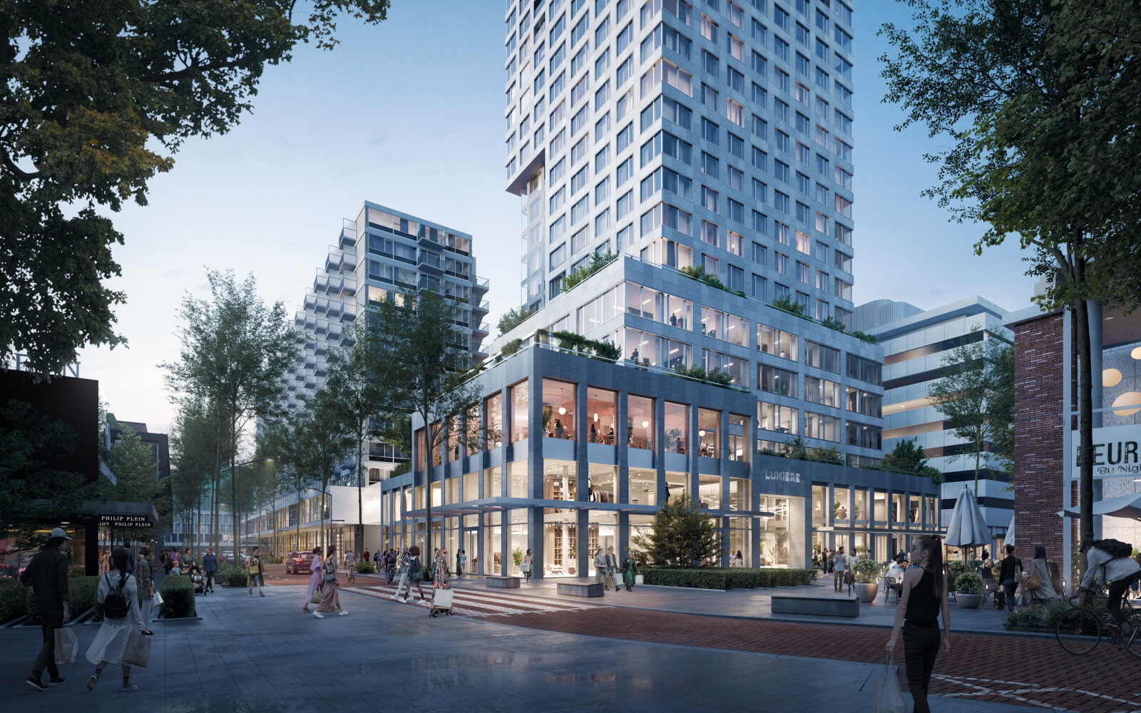 Lumière Toren Rotterdam hoek Kruiskade en Lijnbaan